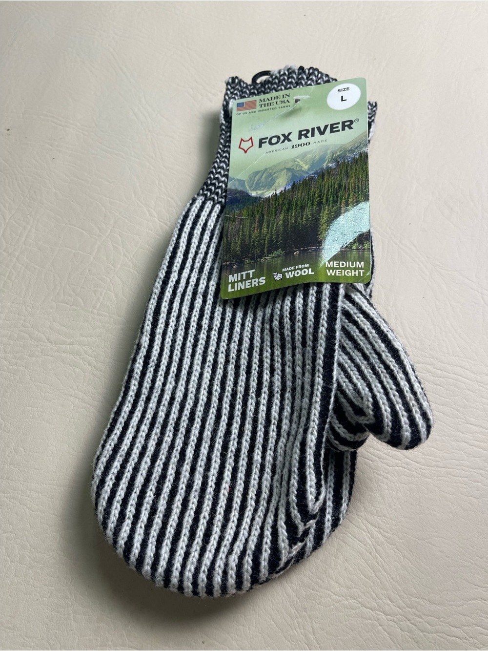 FoxRiver Wool Mitt Liners medium weight size Large